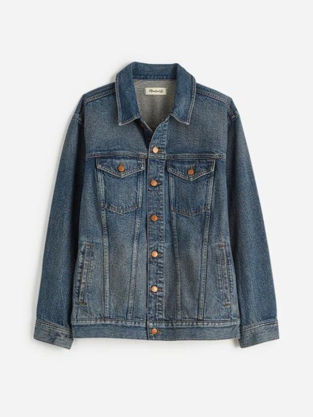 MADEWELL Women's Button-Front Denim Jacket in Charleston Wash Size M
